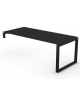 Scrivania per servente piano in vetro temperato spessore mm 10 e gamba metallica ad anello chiuso - cm 200x90x72,5h