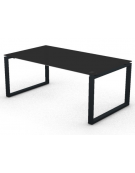 Scrivania piano in vetro temperato spessore mm 10 e gamba metallica ad anello chiuso - Colori a scelta - cm 180x100x72,5h