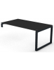 Scrivania per servente piano in vetro temperato spessore mm 10 e gamba metallica ad anello chiuso - cm 180x100x72,5h