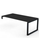 Scrivania per servente piano in vetro temperato spessore mm 10 e gamba metallica ad anello chiuso - cm 200x100x72,5h