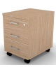 Cassettiera in melaminico su ruote, cassetti con chiusura ammortizzata e cassetto porta cancelleria - cm 42x60x59h