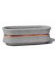 Fioriera ovale in cemento calcestruzzo - colore Grigio pietra - con fascia color rame - cm 170x60x65h - Conforme ai CAM