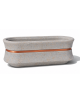 Fioriera ovale in cemento calcestruzzo - colore Grigio travertino - con fascia color rame - cm 170x60x65h - Conforme ai CAM