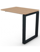 Appendice retta per scrivania, piano in melaminico spessore mm 25 e gamba metallica ad anello chiuso - cm 80x60x74h