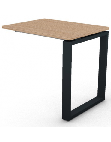 Appendice retta per scrivania, piano in melaminico spessore mm 25 e gamba metallica ad anello chiuso - cm 80x60x74h