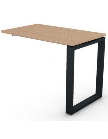 Appendice retta per scrivania, piano in melaminico spessore mm 25 e gamba metallica ad anello chiuso - cm 100x60x74h