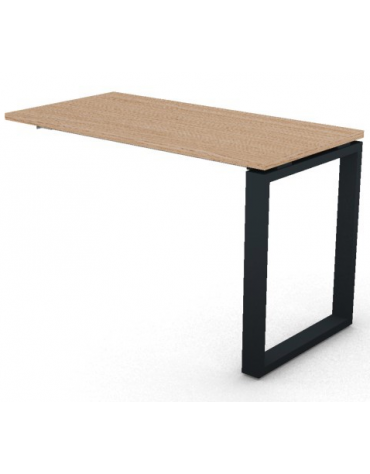 Appendice retta per scrivania, piano in melaminico spessore mm 25 e gamba metallica ad anello chiuso - cm 120x60x74h