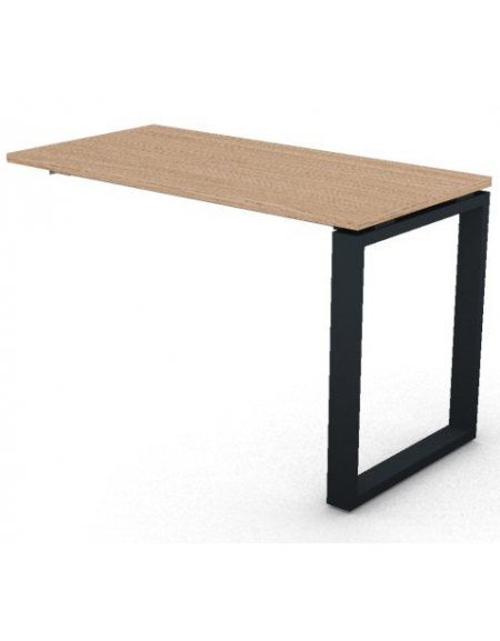 Appendice retta per scrivania, piano in melaminico spessore mm 25 e gamba metallica ad anello chiuso - cm 120x60x74h