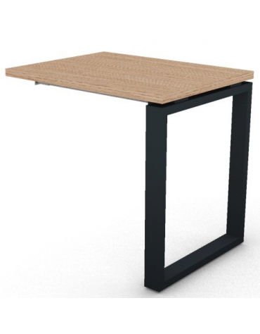 Appendice retta per scrivania, piano in melaminico spessore mm 30 e gamba metallica ad anello chiuso - cm 80x60x74,5h