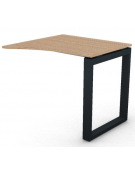 Appendice sagomata Dx per scrivania, piano in melaminico spessore mm 18 e gamba metallica ad anello chiuso - cm 80x80x73,5h