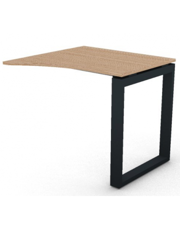 Appendice sagomata Dx per scrivania, piano in melaminico spessore mm 18 e gamba metallica ad anello chiuso - cm 80x80x73,5h