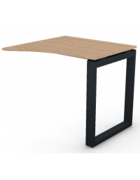 Appendice sagomata Dx per scrivania, piano in melaminico spessore mm 18 e gamba metallica ad anello chiuso - cm 80x80x73,5h