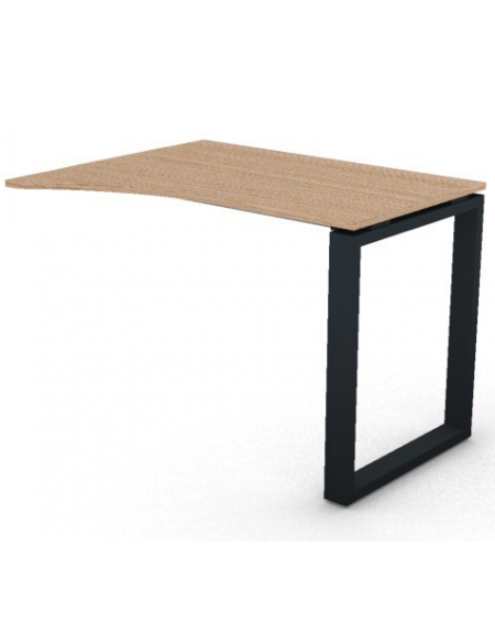 Appendice sagomata Dx per scrivania, piano in melaminico spessore mm 18 e gamba metallica ad anello chiuso - cm 100x80x73,5h