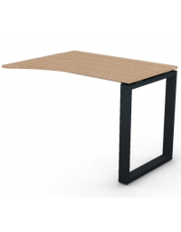 Appendice sagomata Dx per scrivania, piano in melaminico spessore mm 18 e gamba metallica ad anello chiuso - cm 100x80x73,5h