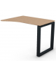 Appendice sagomata Dx per scrivania, piano in melaminico spessore mm 18 e gamba metallica ad anello chiuso - cm 100x80x73,5h