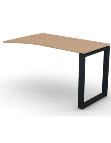 Appendice sagomata Dx per scrivania, piano in melaminico spessore mm 18 e gamba metallica ad anello chiuso - cm 120x80x73,5h