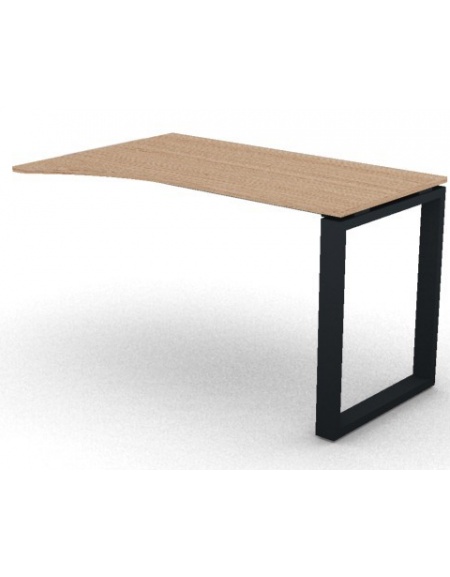 Appendice sagomata Dx per scrivania, piano in melaminico spessore mm 18 e gamba metallica ad anello chiuso - cm 120x80x73,5h