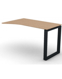 Appendice sagomata Dx per scrivania, piano in melaminico spessore mm 18 e gamba metallica ad anello chiuso - cm 120x80x73,5h