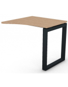 Appendice sagomata Dx per scrivania, piano in melaminico spessore mm 25 e gamba metallica ad anello chiuso - cm 80x80x74h
