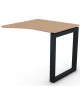 Appendice sagomata Dx per scrivania, piano in melaminico spessore mm 25 e gamba metallica ad anello chiuso - cm 80x80x74h