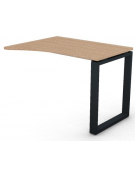 Appendice sagomata Dx per scrivania, piano in melaminico spessore mm 25 e gamba metallica ad anello chiuso - cm 100x80x74h