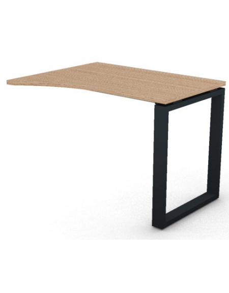 Appendice sagomata Dx per scrivania, piano in melaminico spessore mm 25 e gamba metallica ad anello chiuso - cm 100x80x74h