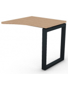 Appendice sagomata Dx per scrivania, piano in melaminico spessore mm 30 e gamba metallica ad anello chiuso - cm 80x80x74,5h