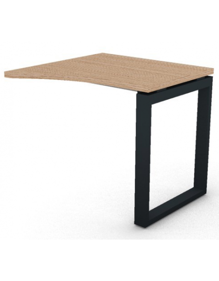 Appendice sagomata Dx per scrivania, piano in melaminico spessore mm 30 e gamba metallica ad anello chiuso - cm 80x80x74,5h