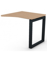 Appendice sagomata Dx per scrivania, piano in melaminico spessore mm 30 e gamba metallica ad anello chiuso - cm 80x80x74,5h