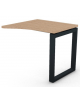 Appendice sagomata Dx per scrivania, piano in melaminico spessore mm 30 e gamba metallica ad anello chiuso - cm 80x80x74,5h