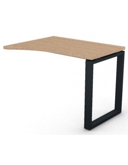 Appendice sagomata Dx per scrivania, piano in melaminico spessore mm 30 e gamba metallica ad anello chiuso - cm 100x80x74,5h