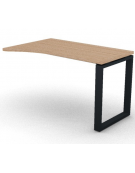 Appendice sagomata Dx per scrivania, piano in melaminico spessore mm 30 e gamba metallica ad anello chiuso - cm 120x80x74,5h