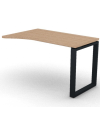 Appendice sagomata Dx per scrivania, piano in melaminico spessore mm 30 e gamba metallica ad anello chiuso - cm 120x80x74,5h