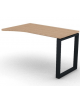 Appendice sagomata Dx per scrivania, piano in melaminico spessore mm 30 e gamba metallica ad anello chiuso - cm 120x80x74,5h