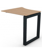 Appendice sagomata Sx per scrivania, piano in melaminico spessore mm 18 e gamba metallica ad anello chiuso - cm 80x80x73,5h