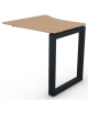 Appendice sagomata Sx per scrivania, piano in melaminico spessore mm 18 e gamba metallica ad anello chiuso - cm 80x80x73,5h