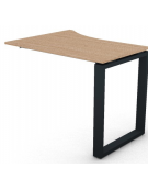 Appendice sagomata Sx per scrivania, piano in melaminico spessore mm 18 e gamba metallica ad anello chiuso - cm 100x80x73,5h