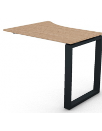 Appendice sagomata Sx per scrivania, piano in melaminico spessore mm 18 e gamba metallica ad anello chiuso - cm 100x80x73,5h