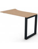 Appendice sagomata Sx per scrivania, piano in melaminico spessore mm 18 e gamba metallica ad anello chiuso - cm 120x80x73,5h
