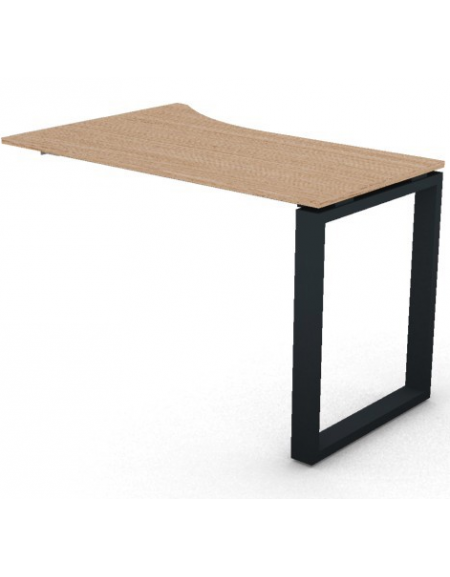 Appendice sagomata Sx per scrivania, piano in melaminico spessore mm 18 e gamba metallica ad anello chiuso - cm 120x80x73,5h