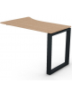 Appendice sagomata Sx per scrivania, piano in melaminico spessore mm 18 e gamba metallica ad anello chiuso - cm 120x80x73,5h