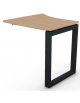 Appendice sagomata Sx per scrivania, piano in melaminico spessore mm 25 e gamba metallica ad anello chiuso - cm 80x80x74h