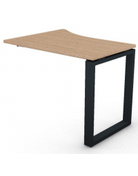 Appendice sagomata Sx per scrivania, piano in melaminico spessore mm 25 e gamba metallica ad anello chiuso - cm 100x80x74h