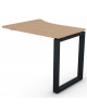 Appendice sagomata Sx per scrivania, piano in melaminico spessore mm 25 e gamba metallica ad anello chiuso - cm 100x80x74h