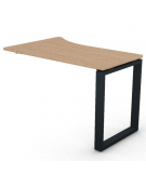 Appendice sagomata Sx per scrivania, piano in melaminico spessore mm 25 e gamba metallica ad anello chiuso - cm 120x80x74h