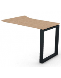 Appendice sagomata Sx per scrivania, piano in melaminico spessore mm 25 e gamba metallica ad anello chiuso - cm 120x80x74h