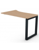 Appendice sagomata Sx per scrivania, piano in melaminico spessore mm 25 e gamba metallica ad anello chiuso - cm 120x80x74h