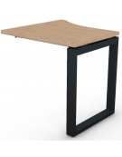 Appendice sagomata Sx per scrivania, piano in melaminico spessore mm 30 e gamba metallica ad anello chiuso - cm 80x80x74,5h