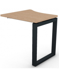 Appendice sagomata Sx per scrivania, piano in melaminico spessore mm 30 e gamba metallica ad anello chiuso - cm 80x80x74,5h