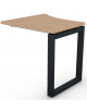 Appendice sagomata Sx per scrivania, piano in melaminico spessore mm 30 e gamba metallica ad anello chiuso - cm 80x80x74,5h